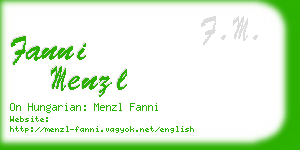 fanni menzl business card